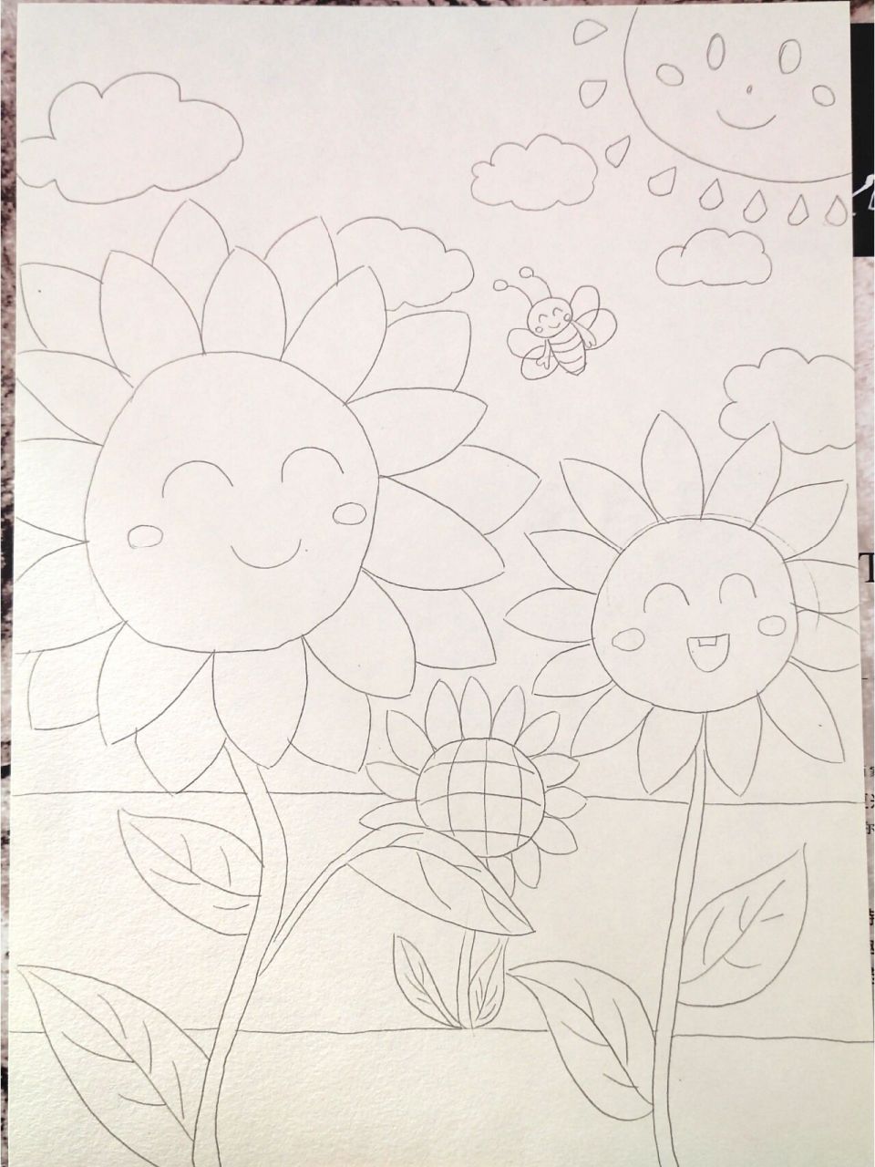 儿童画《可爱的向日葵》(原创) 78绘画主题:《可爱