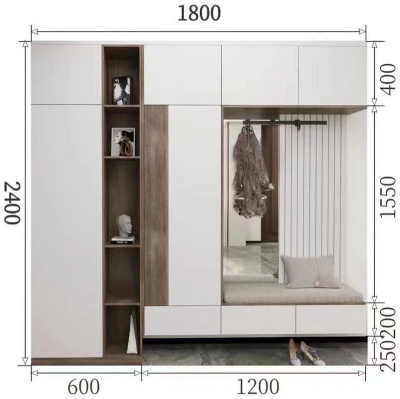 9款入户玄关鞋柜设计图分享 98附尺寸 入户玄关鞋柜的设计比较注重