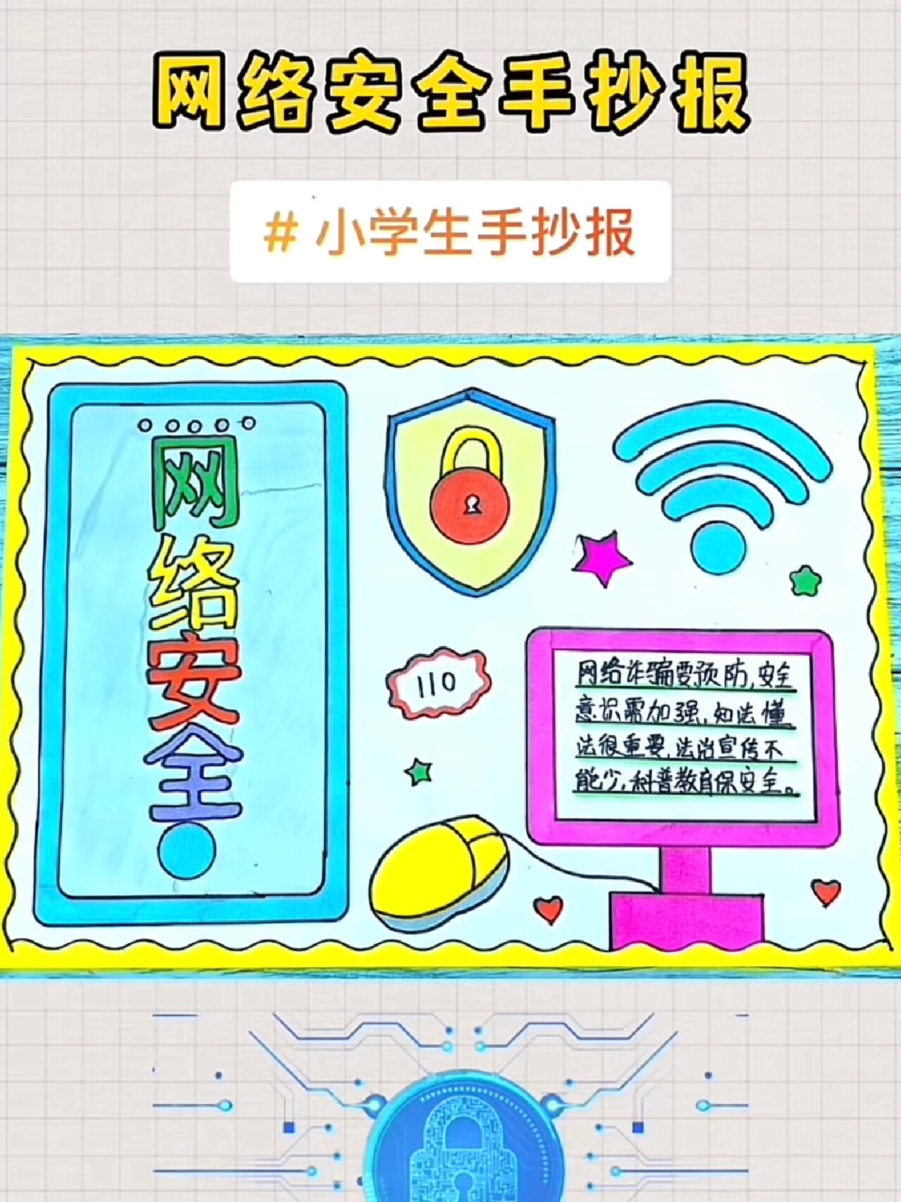 网络安全手抄报,文明上网手抄报
