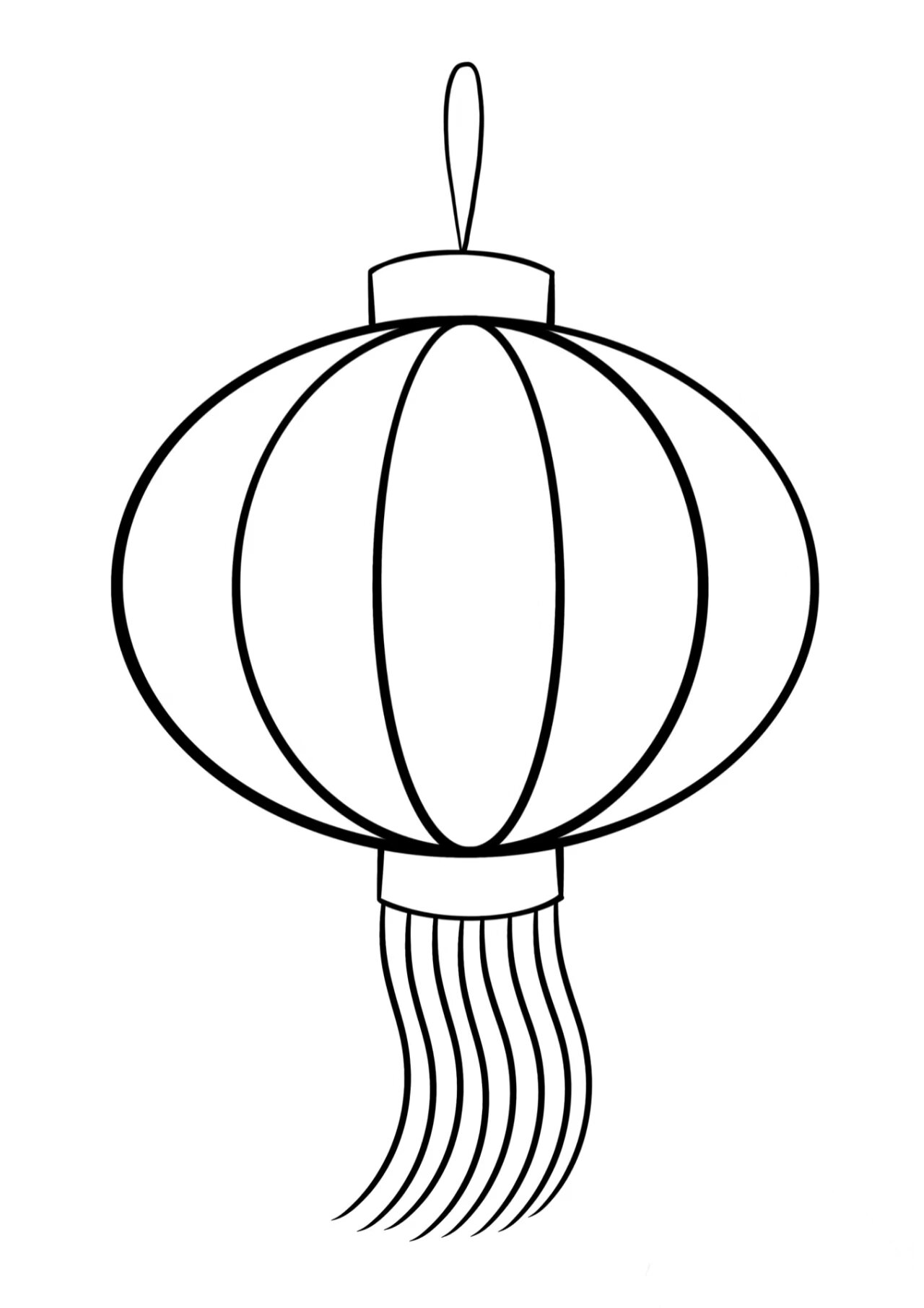 灯笼元旦新年简笔画教程可打印