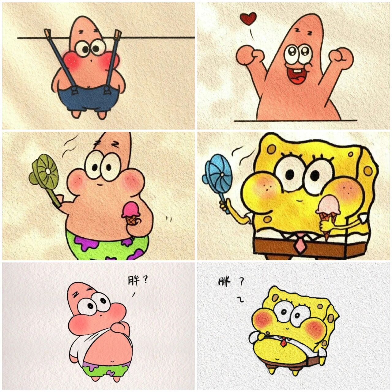 动画头像|海绵宝宝派大星情侣可爱头像 可可爱爱的海绵宝宝来啦