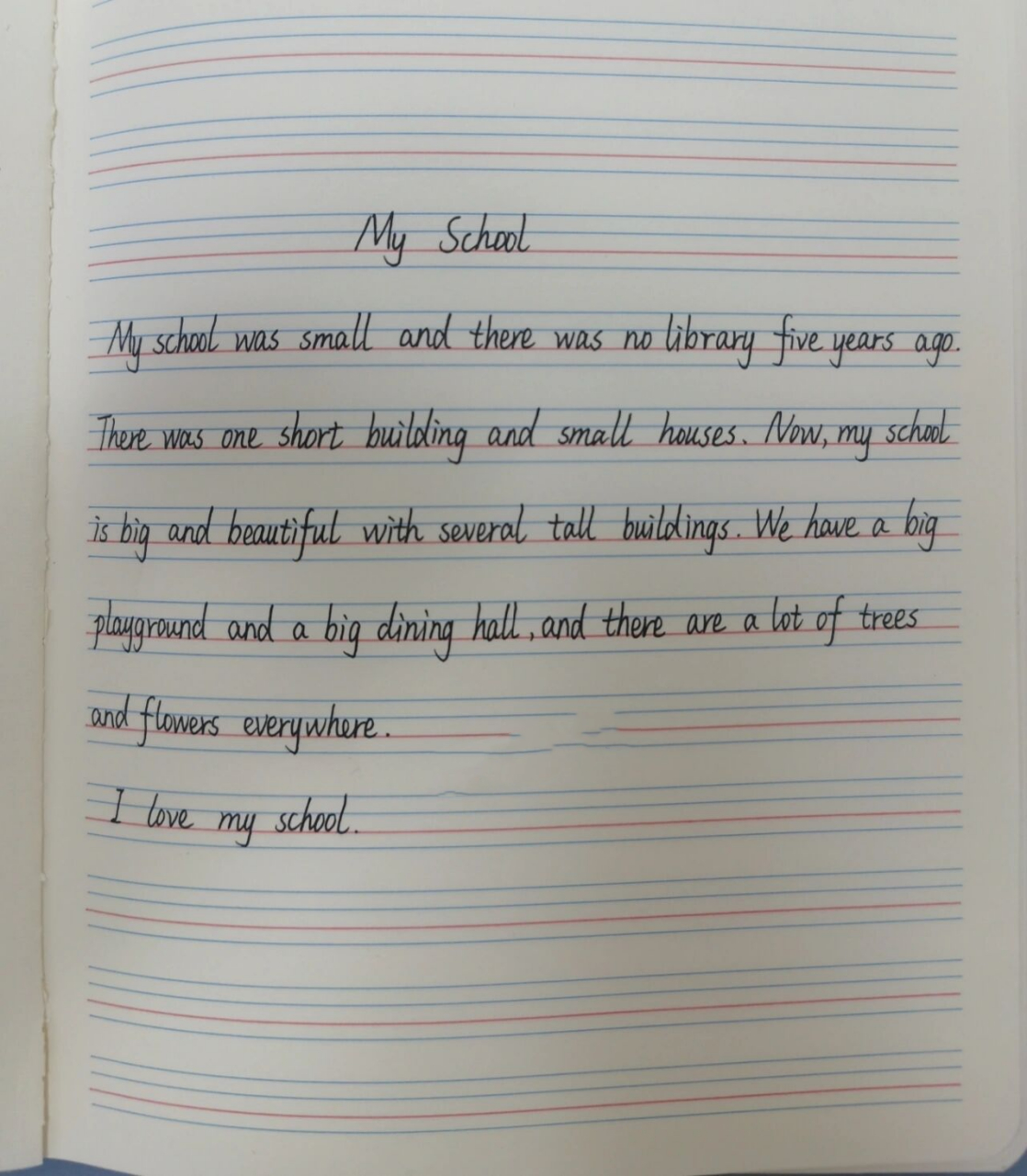 标题:我的学校 时态:一般过去时和一般现在时 结构:分—总