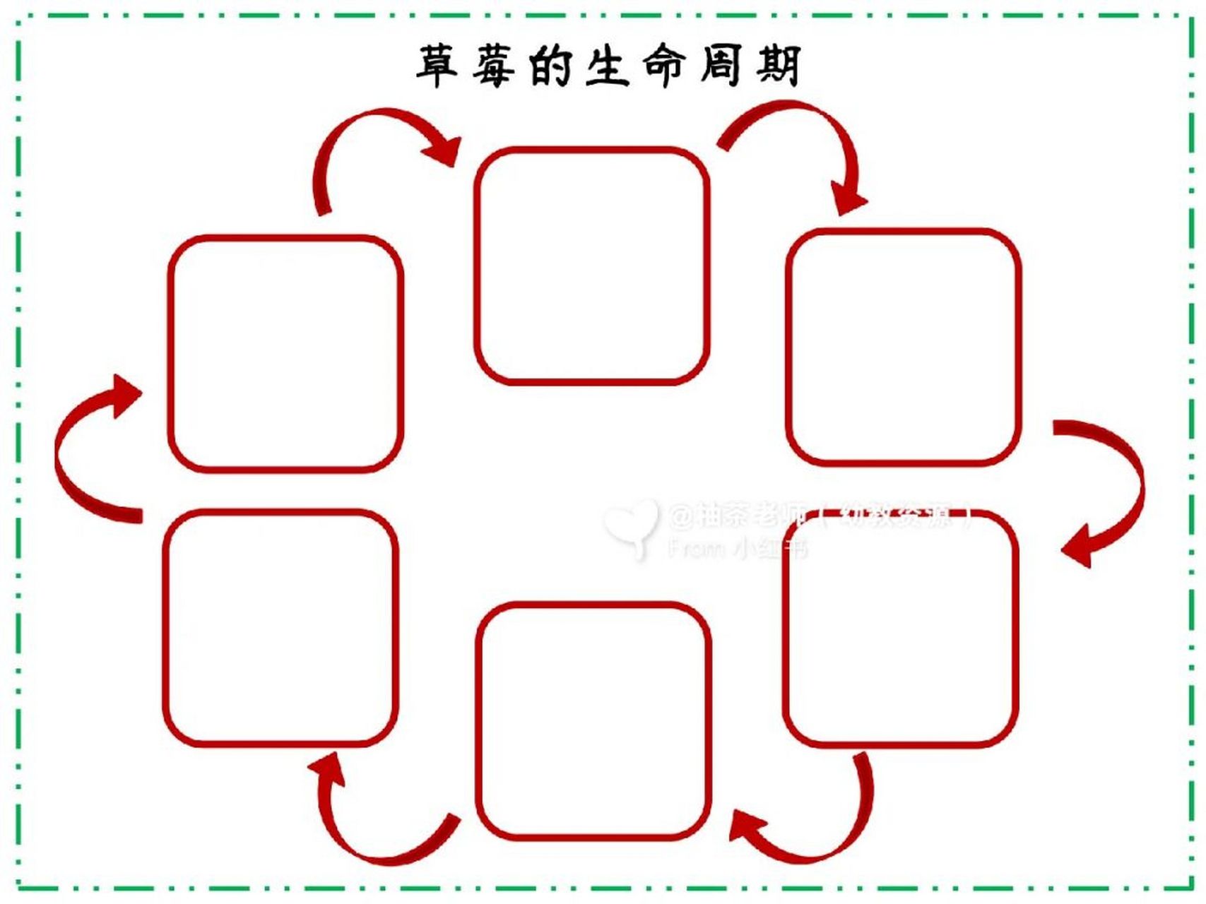 幼儿园科学区《草莓的生命周期》    草莓生长过程大体可分为五个阶段