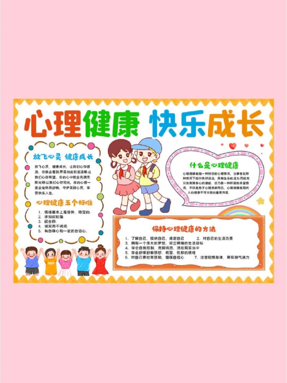心理健康手抄报小学生心理健康教育宣传小报 心理健康手抄报 心理