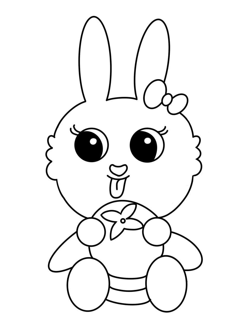 可爱的小兔子92 儿童画 创意画 简笔画 带线稿 