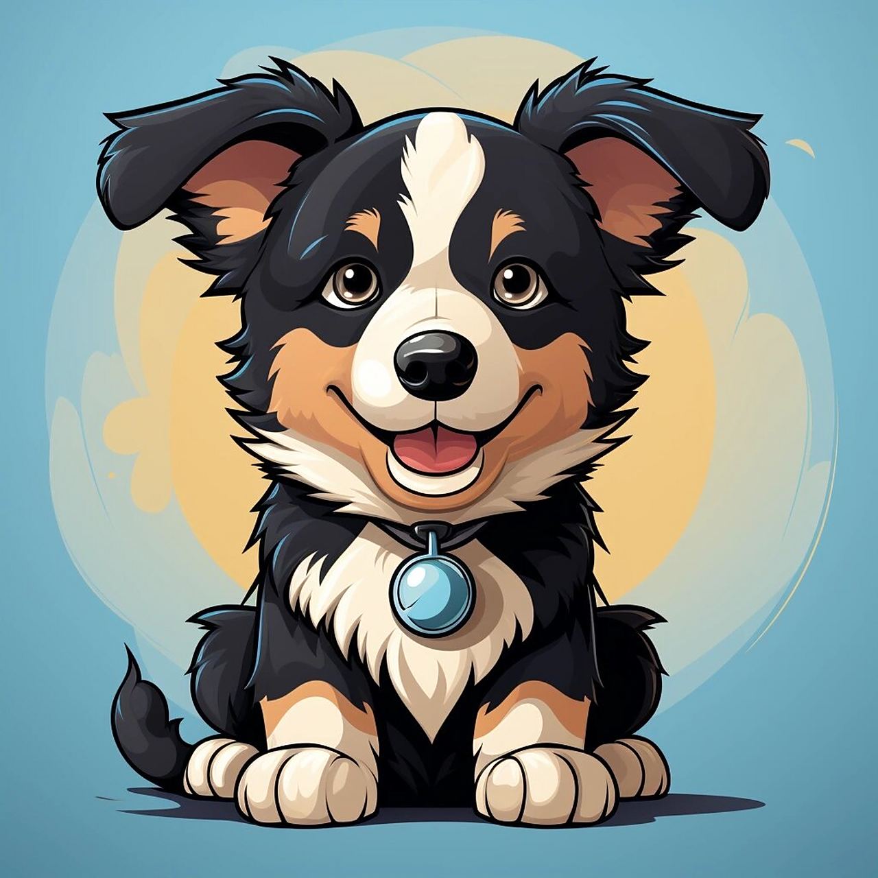 狗狗插画头像设计|边境牧羊犬