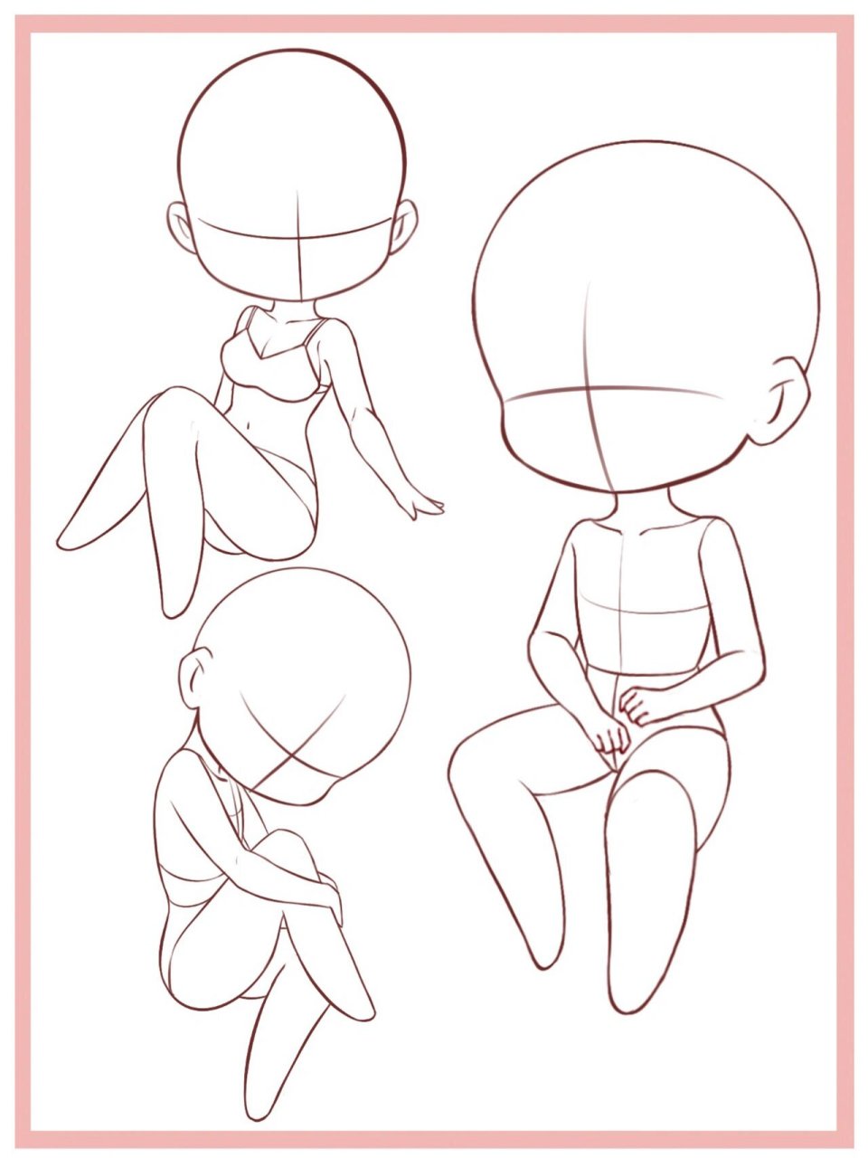 新手小白必学丨q版坐姿画法丨一学就会 今天和大家分享一些坐姿人体