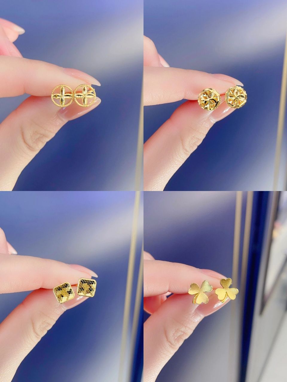 老凤祥足金耳钉 小克重足金耳钉