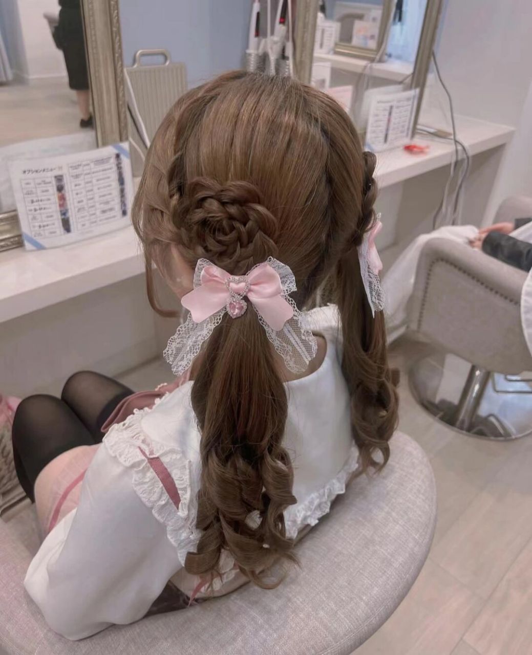 超萌爱心蝴蝶结编发96元气可爱的夏日少女7015 日本发型师