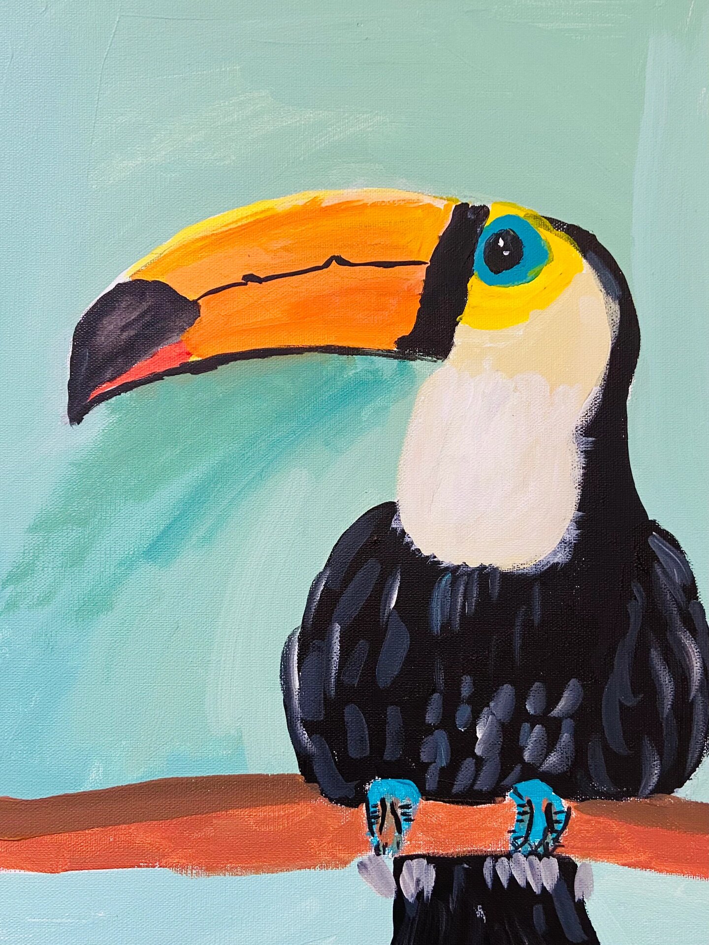 《巨嘴鸟》儿童绘画