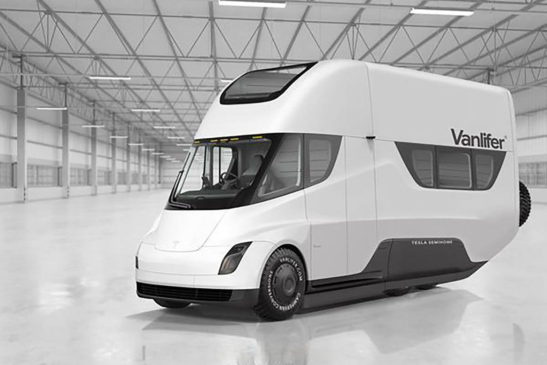 基于特斯拉semi truck的房车,这想法挺有意思[坏笑]#房车# #特斯拉