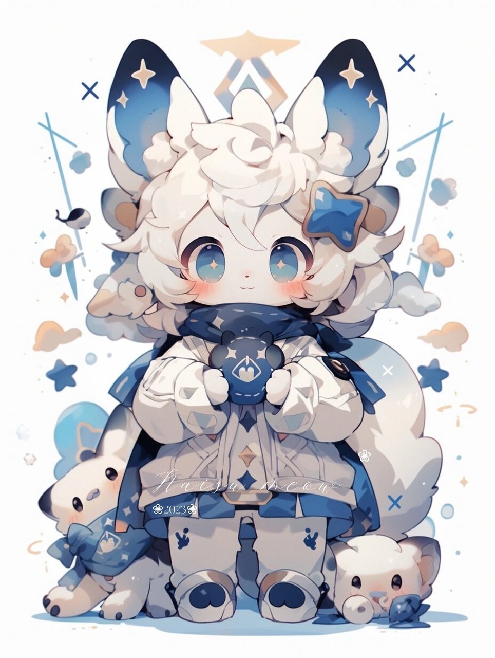 蓝色系|可爱小精灵|萌系兽设 96画风非常宝可梦 数码宝贝,有日系