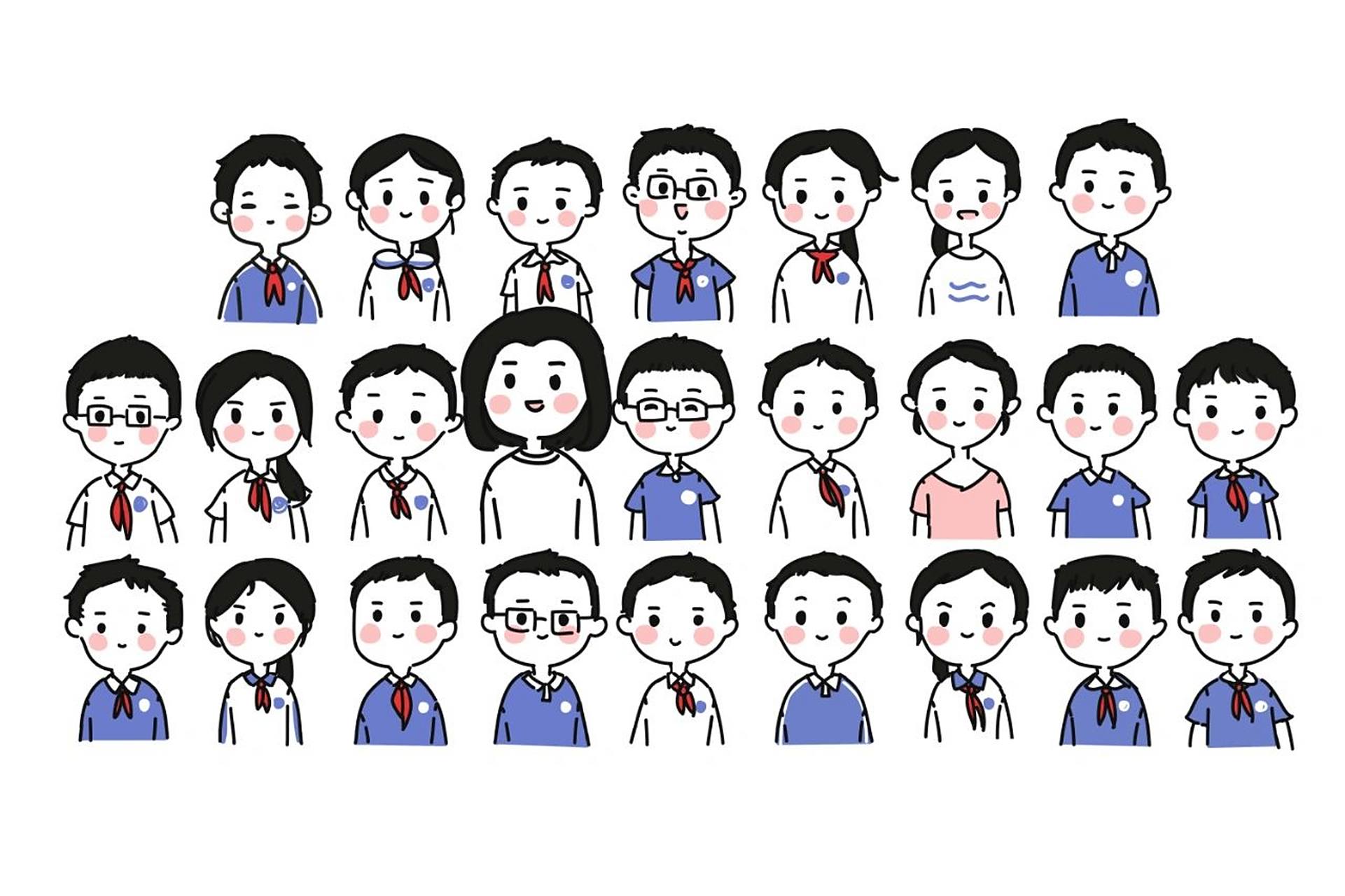 全班的简笔画～ 马上开学了～你们的作业写完了么