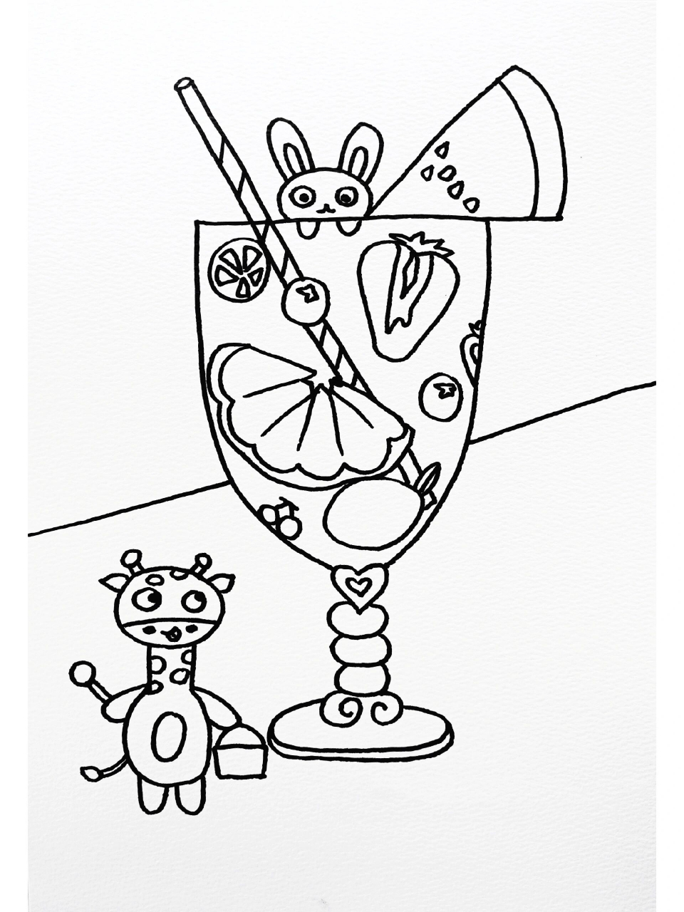 简笔画《开心果汁杯》手动→画完 开心果汁杯,喝完就开心～ 少儿美术