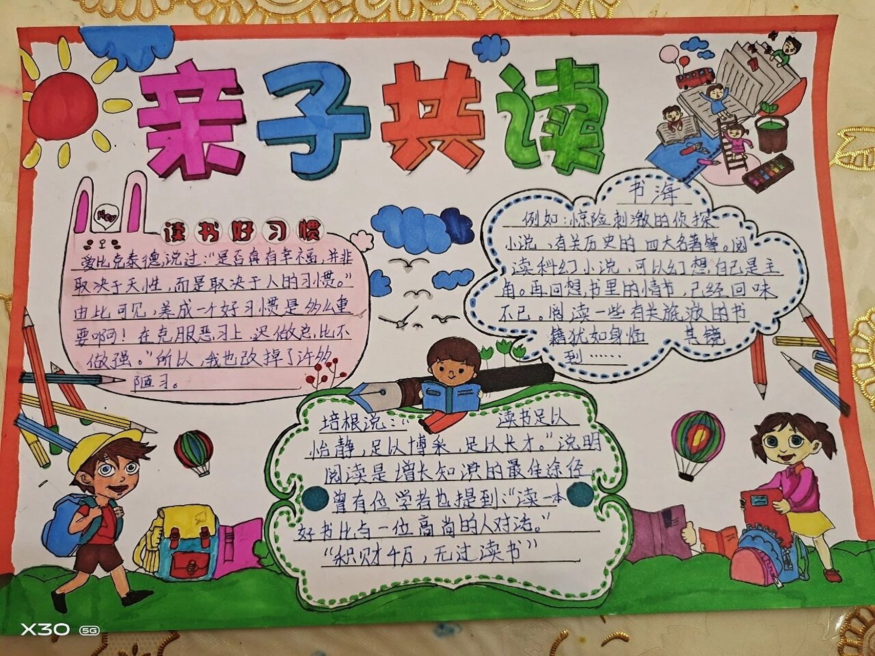 亲子共读手抄报