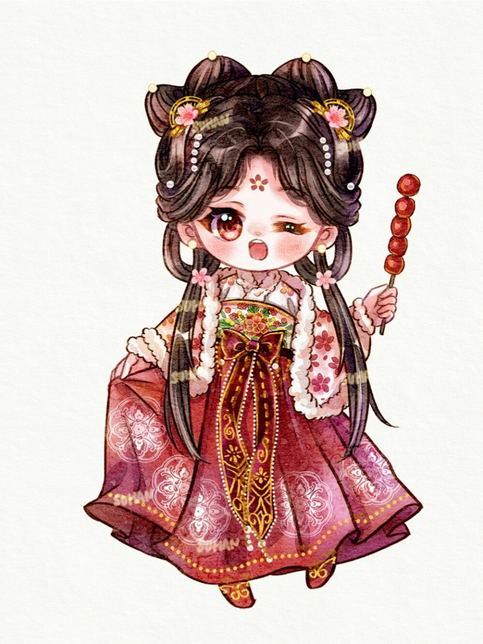 古风q版|十二花神系列之梅花 双11啦,新下单了一个笔记本电脑,现在的