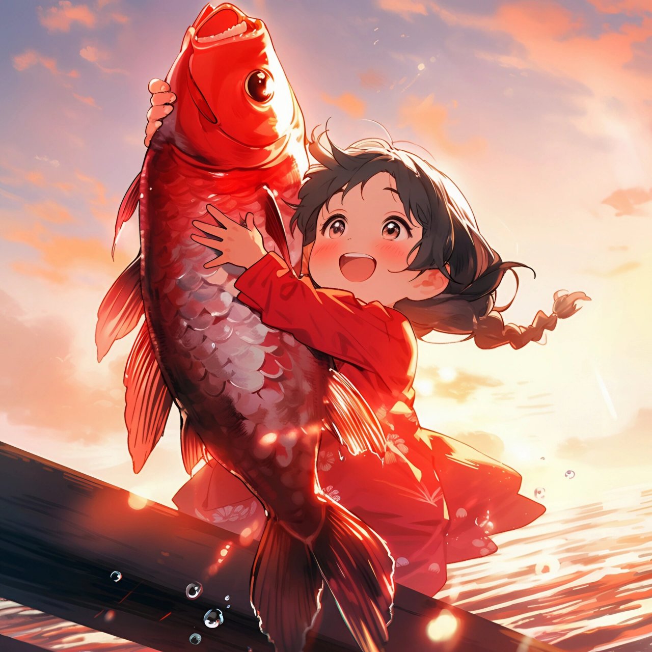 上岸头像/快来收下幸运头像吧 锦鲤女孩