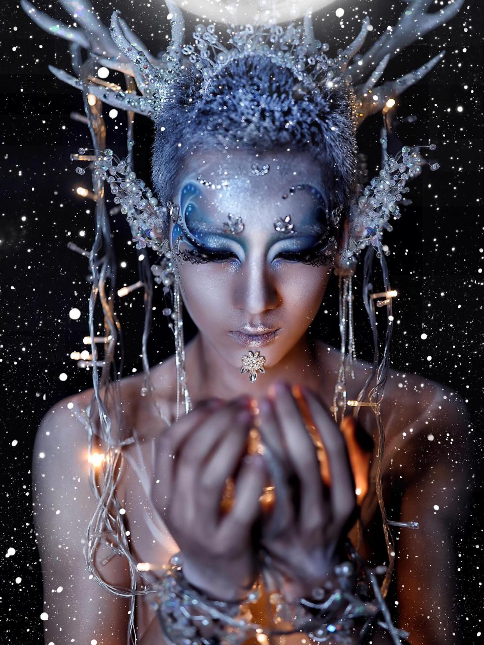 舞台妆# #舞台妆彩绘# #身体彩绘# #人体彩绘# #梦幻妆# #创意舞台妆