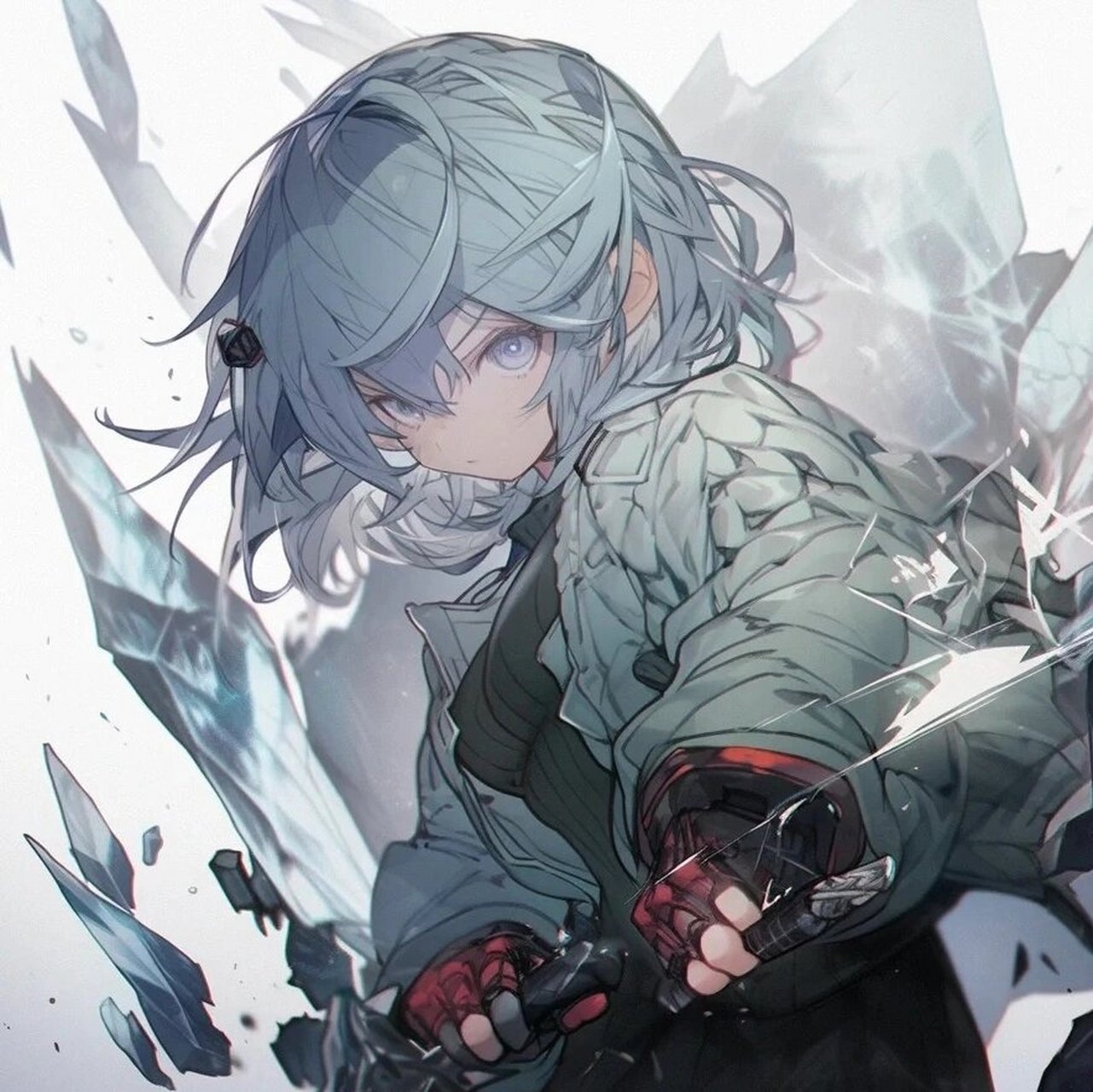 白毛刺客 女头 #微信头像# #动漫头像# #动漫女生头像