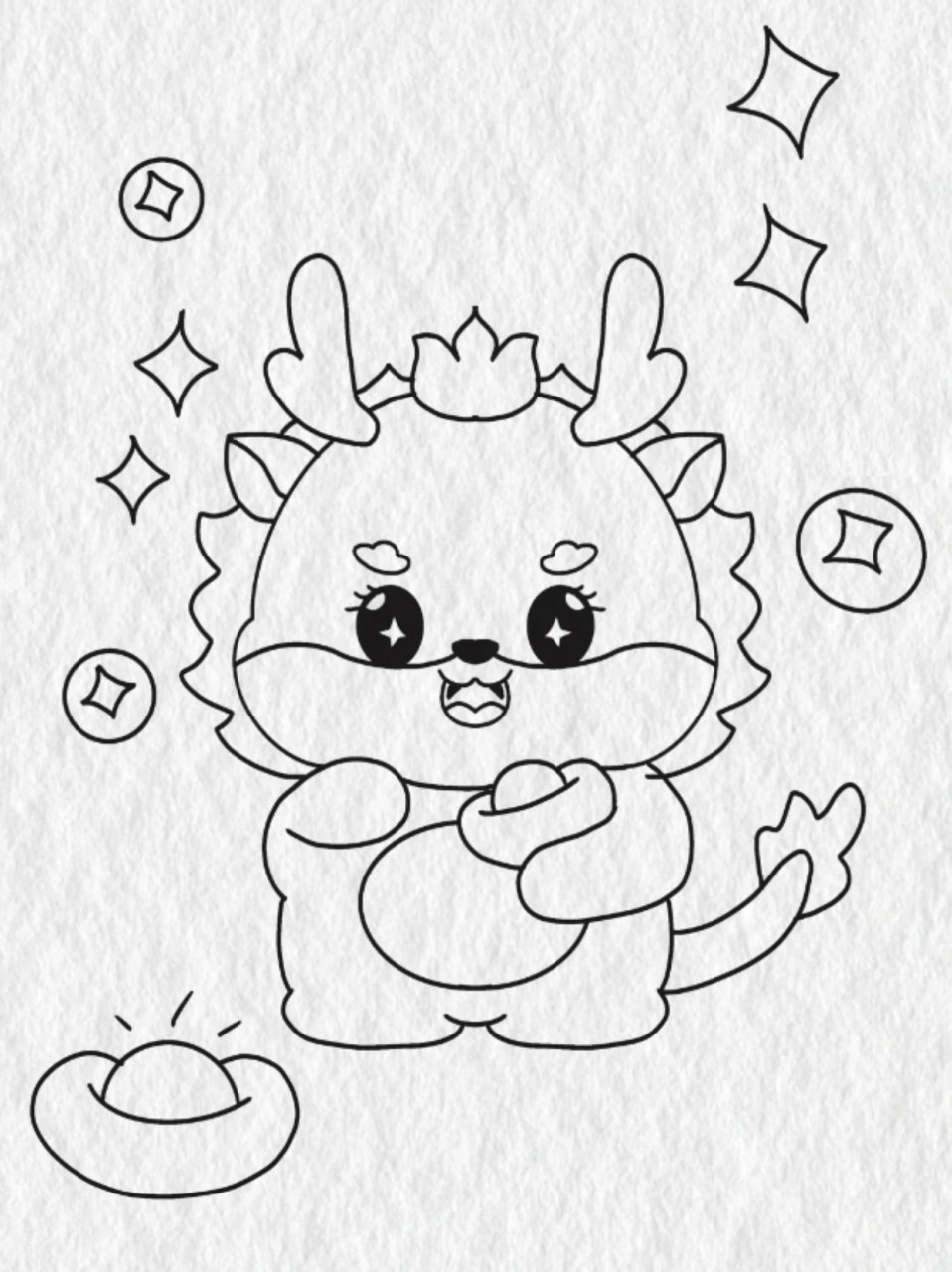 2o24年的龙怎么画 超简单可爱小龙🌸龙年送福好运连连 龙年画龙～超