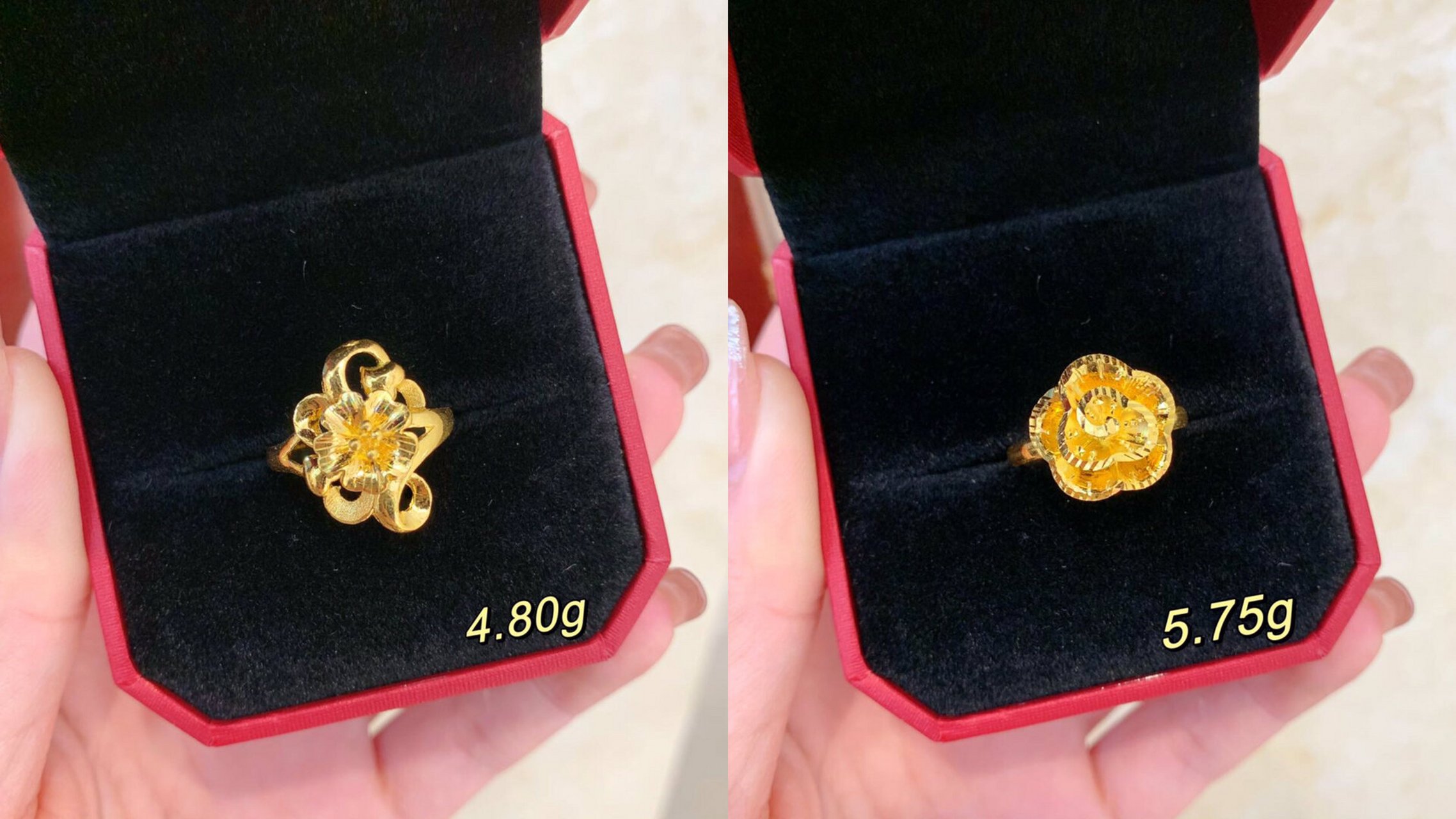 超美的黄金花戒指一眼心动91做最美的新娘 姐妹们～今日分享一波超