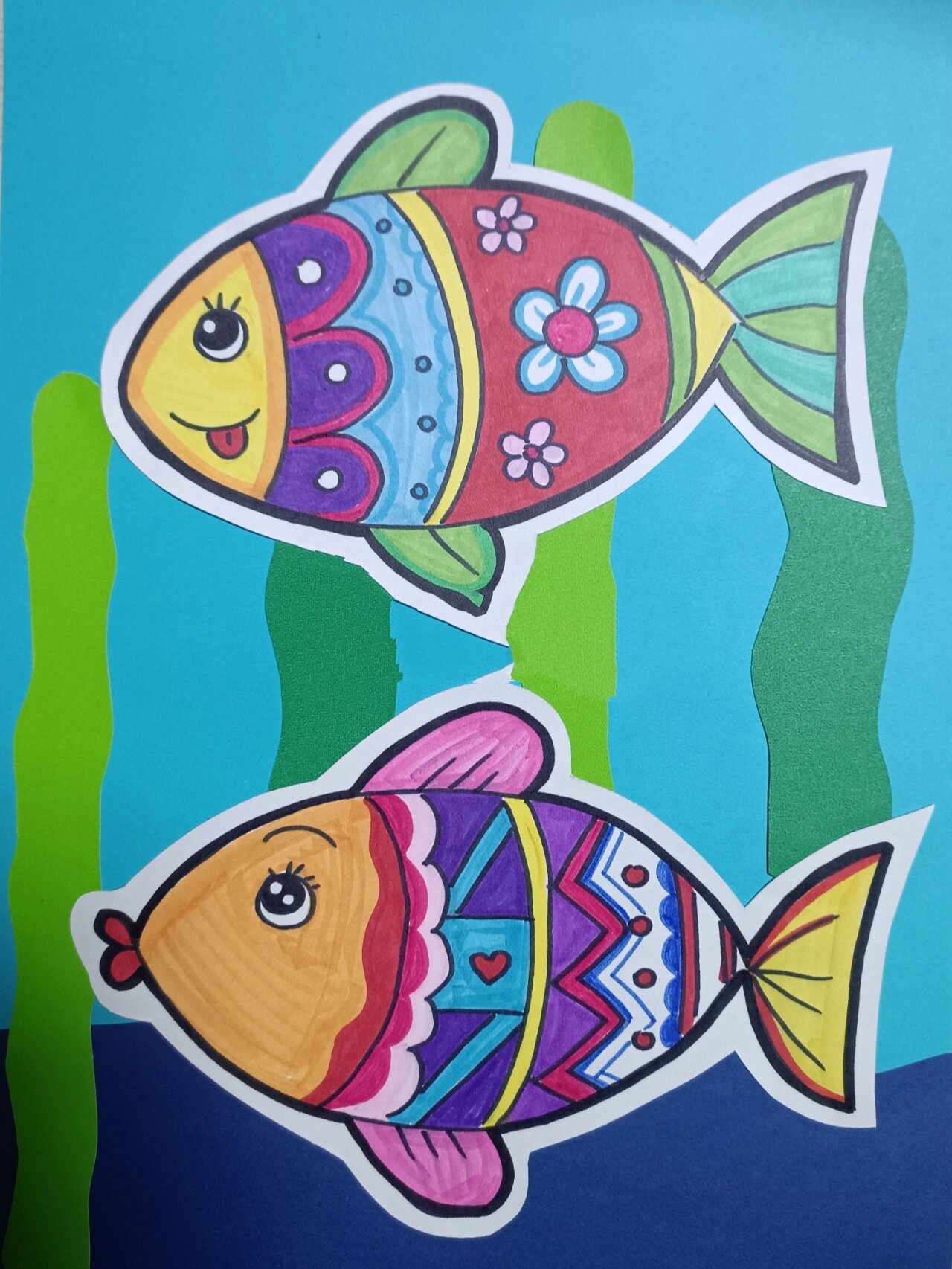 创意美术《美丽的鱼》儿童画