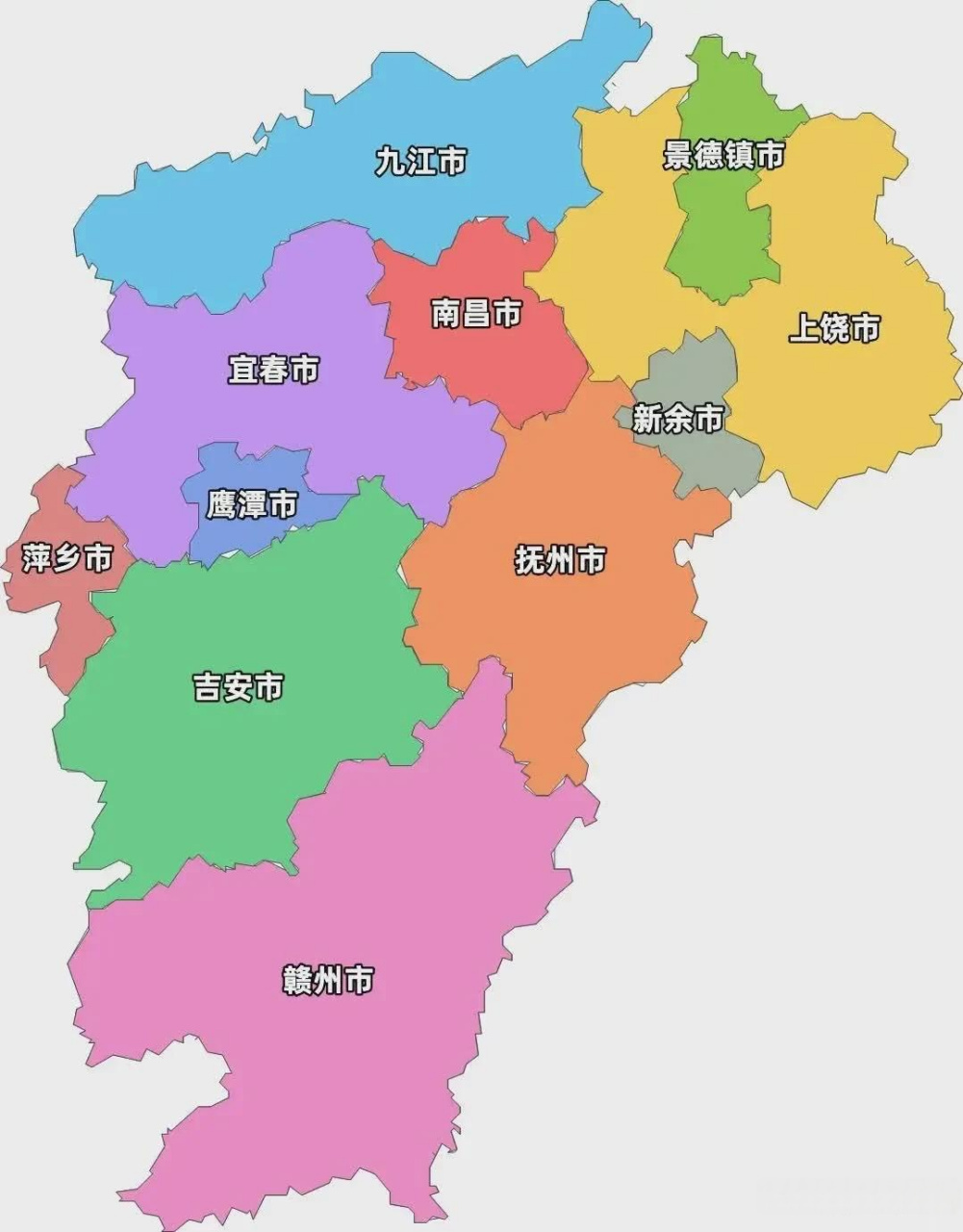 每日地图  江西的区划这样设置是不是合理许多了 四小市,赣州面积过大