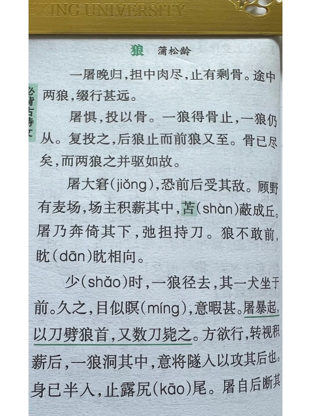 初中七年级必背古诗文之七:狼