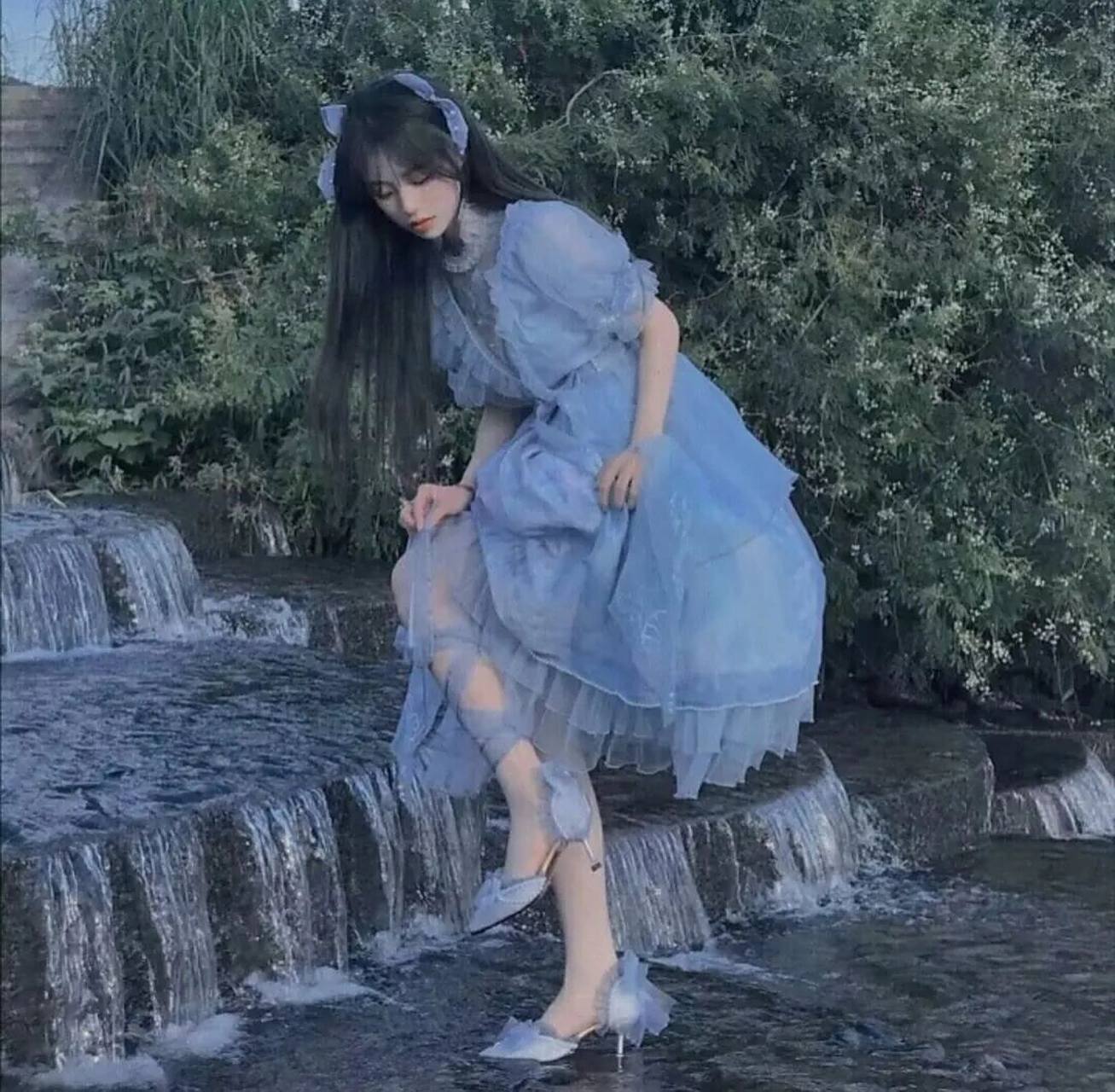 女生头像:雾霾风格蓝色系真人女头(三)