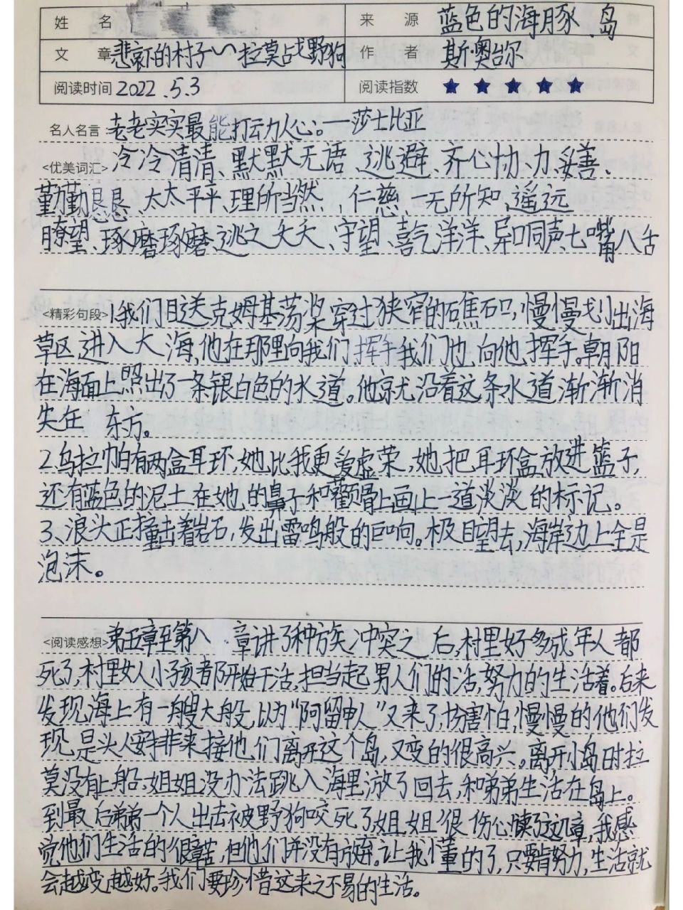 蓝色的海豚岛梗概图片