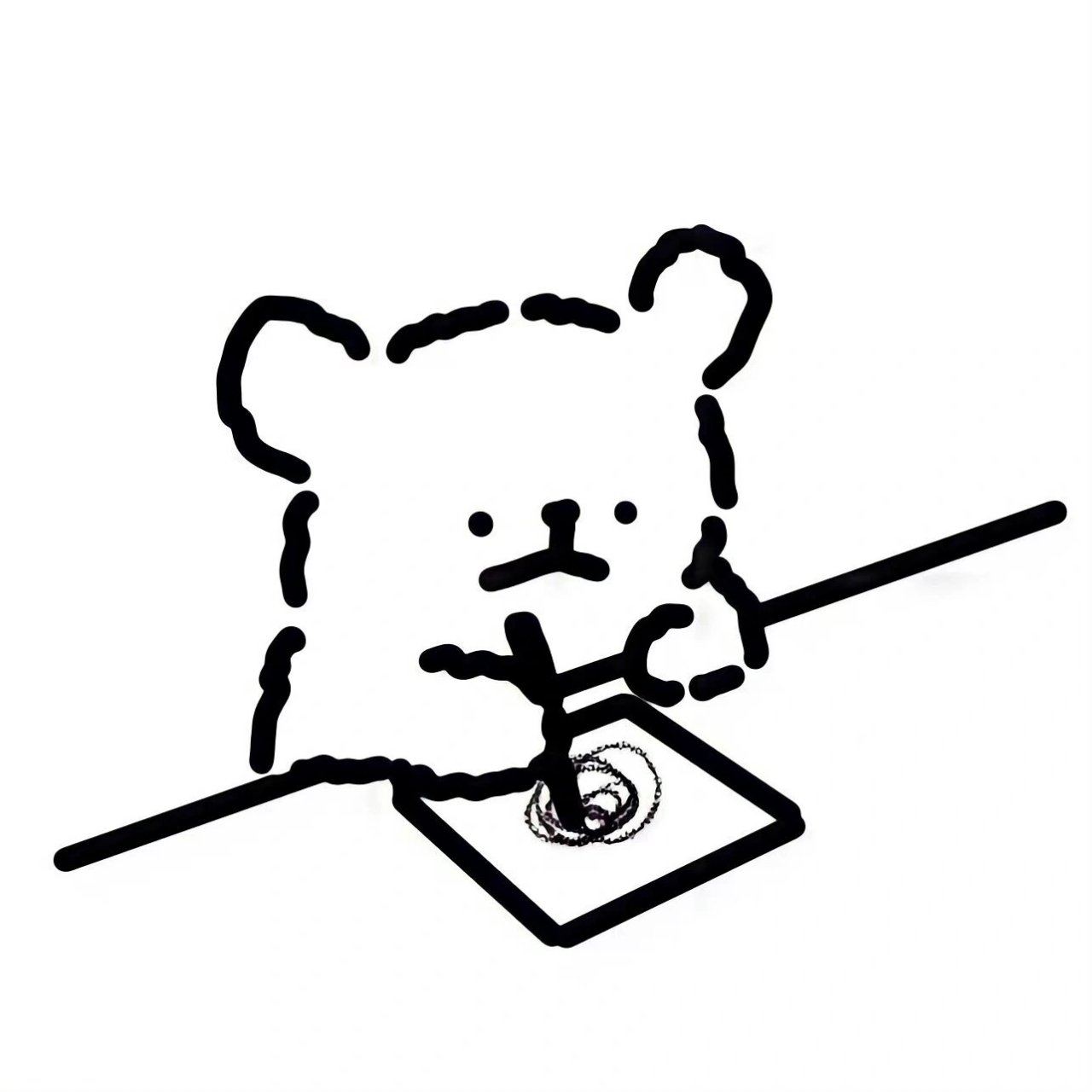 可爱的线条狗狗头像98