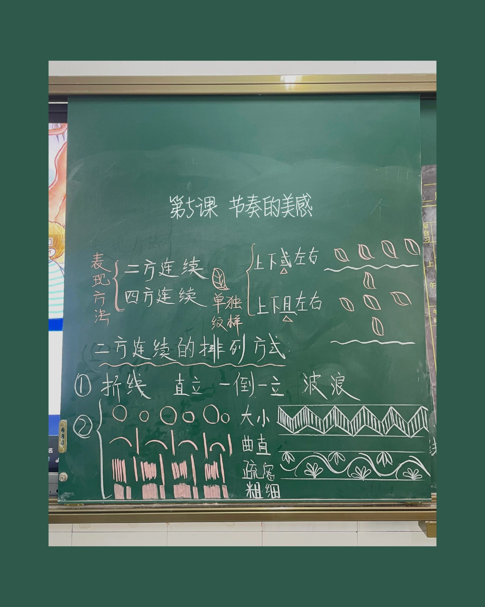 美术板书|四年级上册《节奏的美感》板书