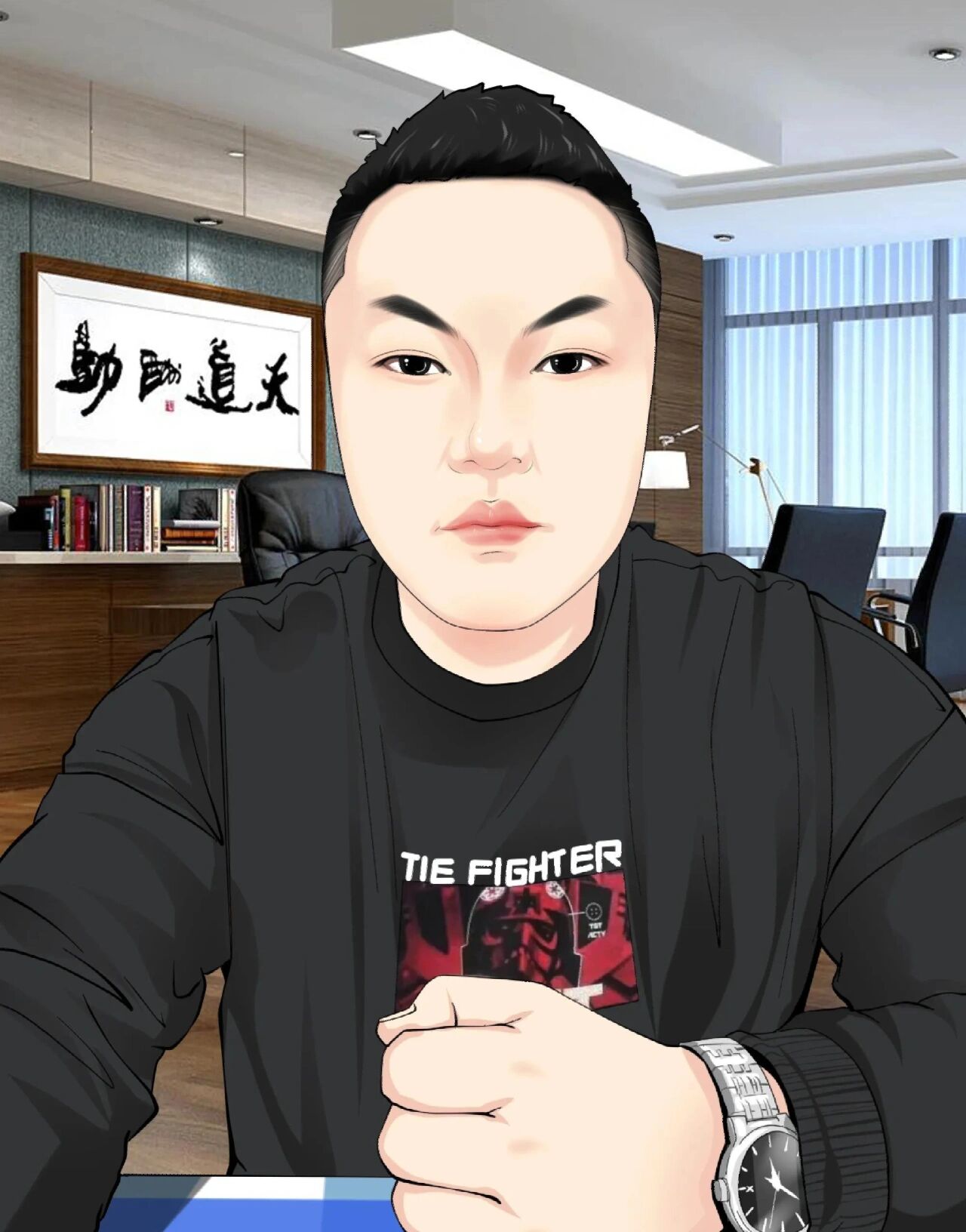 内敛沉稳的动漫男生手绘头像,成熟稳重