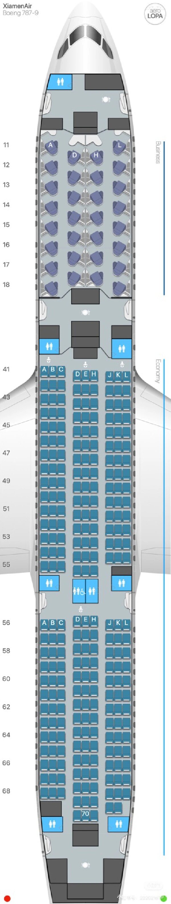 厦航787-9选座看一张图就够了
