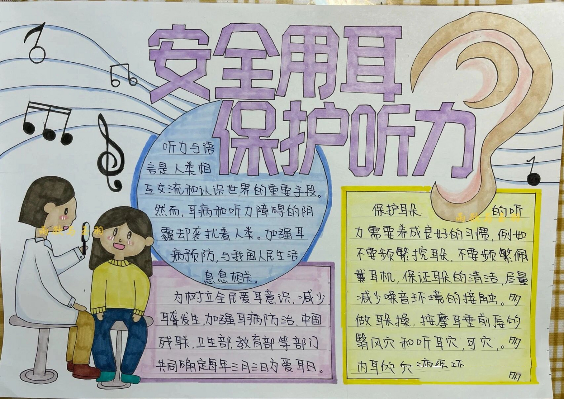 安全用耳 保护听力手抄报 爱耳日手抄报 最近私信被封了 有问题就留言