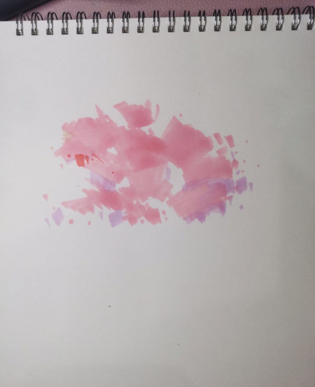每日一画|樱花树马克笔手绘 94粉紫粉紫的樱花树(哎画的时候忘记拍