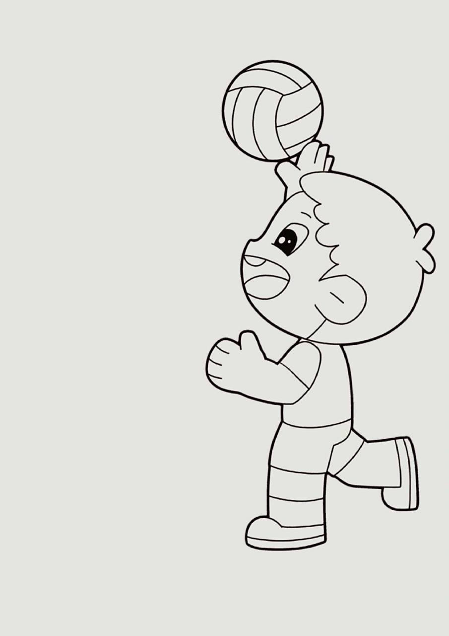 儿童主题画|《打排球》|幼师简笔画