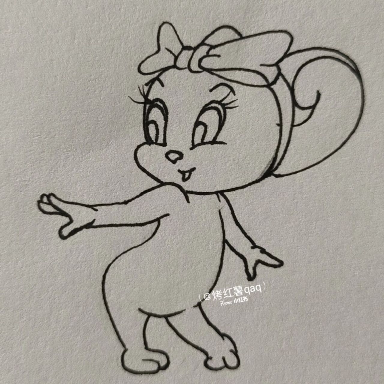 教你画娇俏雪梨! #简笔画教程# #猫和老鼠##创作热爱者计划