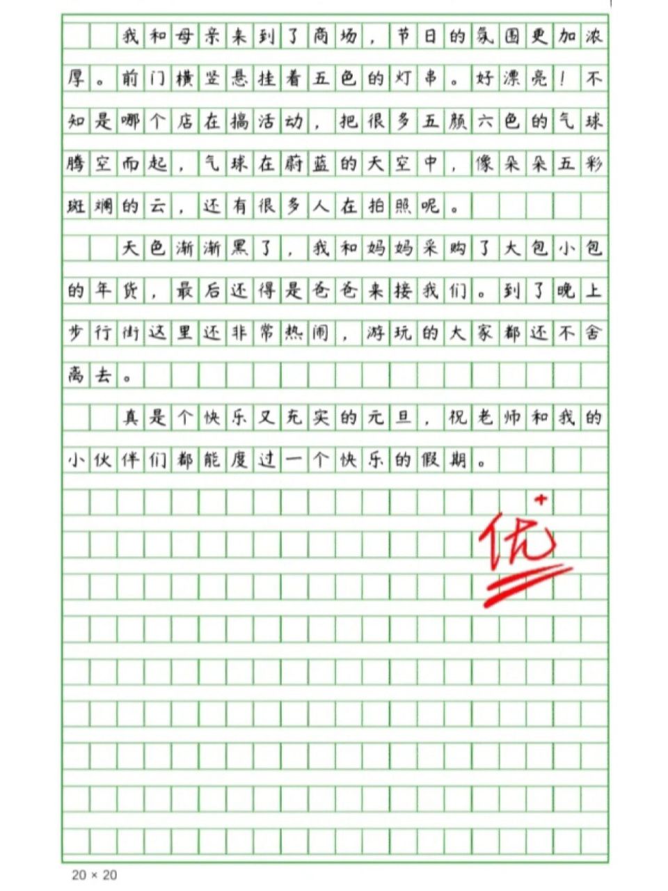 优秀作文《元旦节》