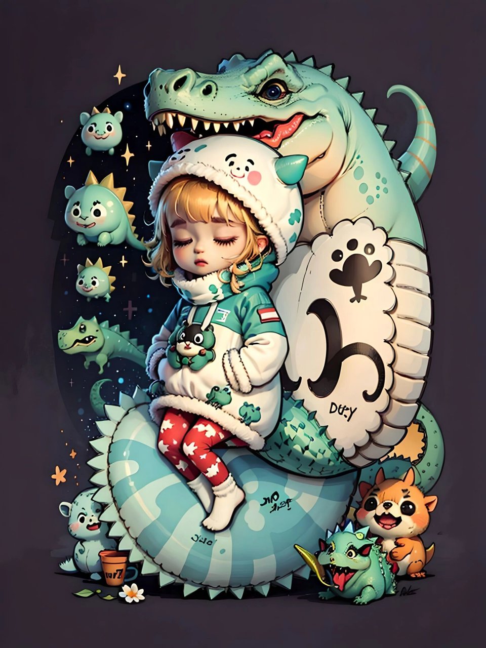 q版卡通人物梦游娃娃高清动漫手机好看壁纸