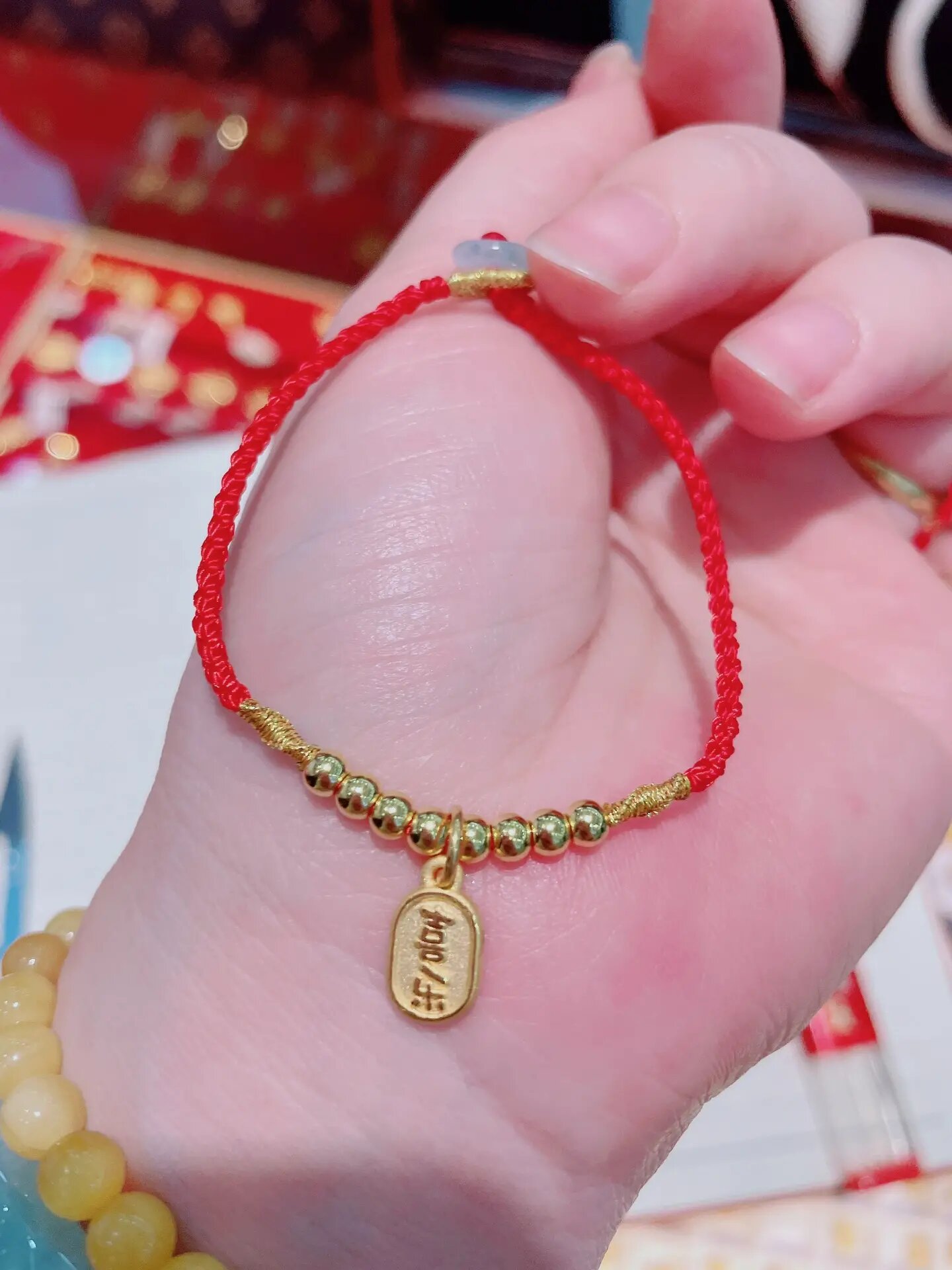 黄金红绳脚链#简单精致又好看