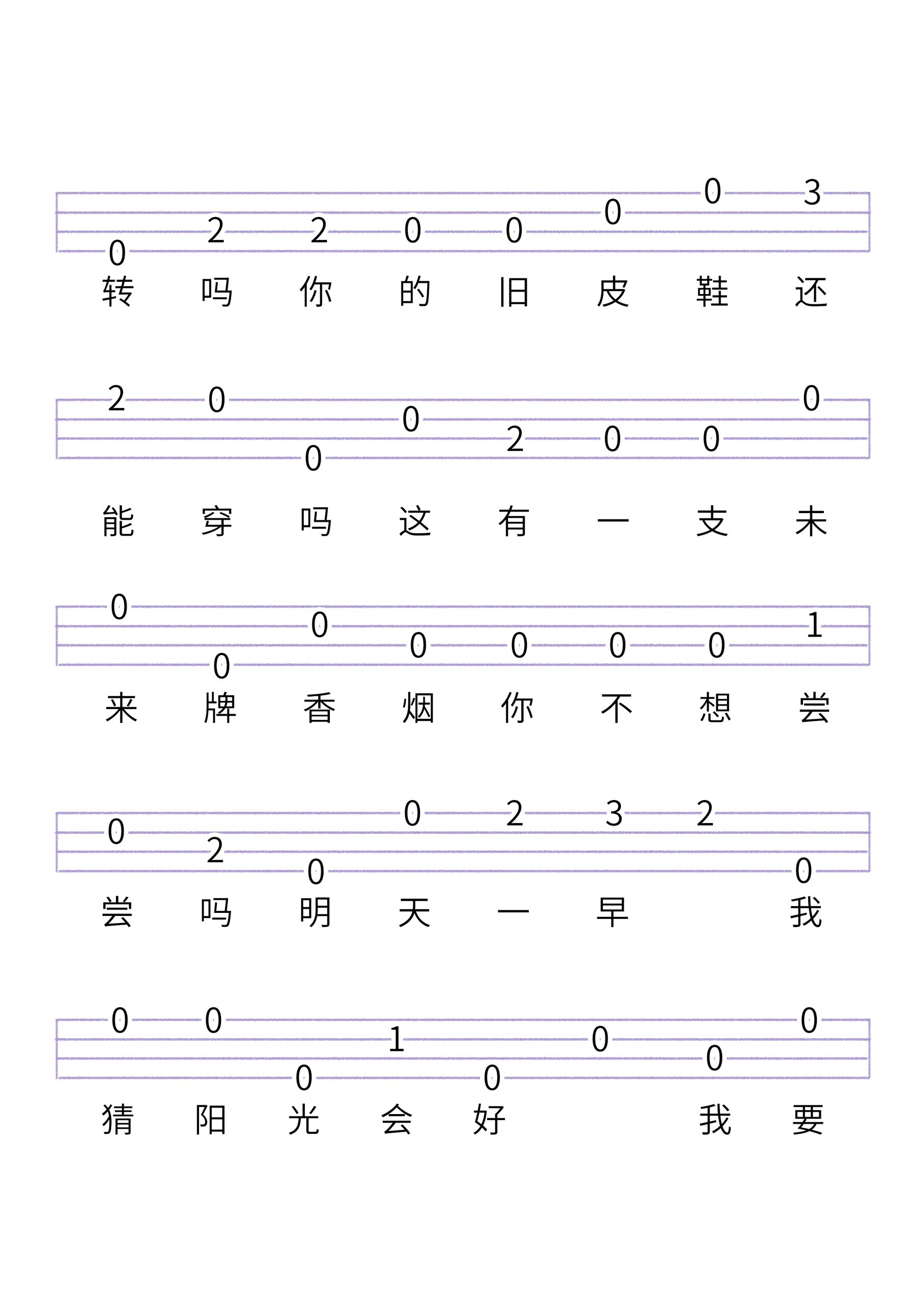 尤克里里指弹新手必学曲谱