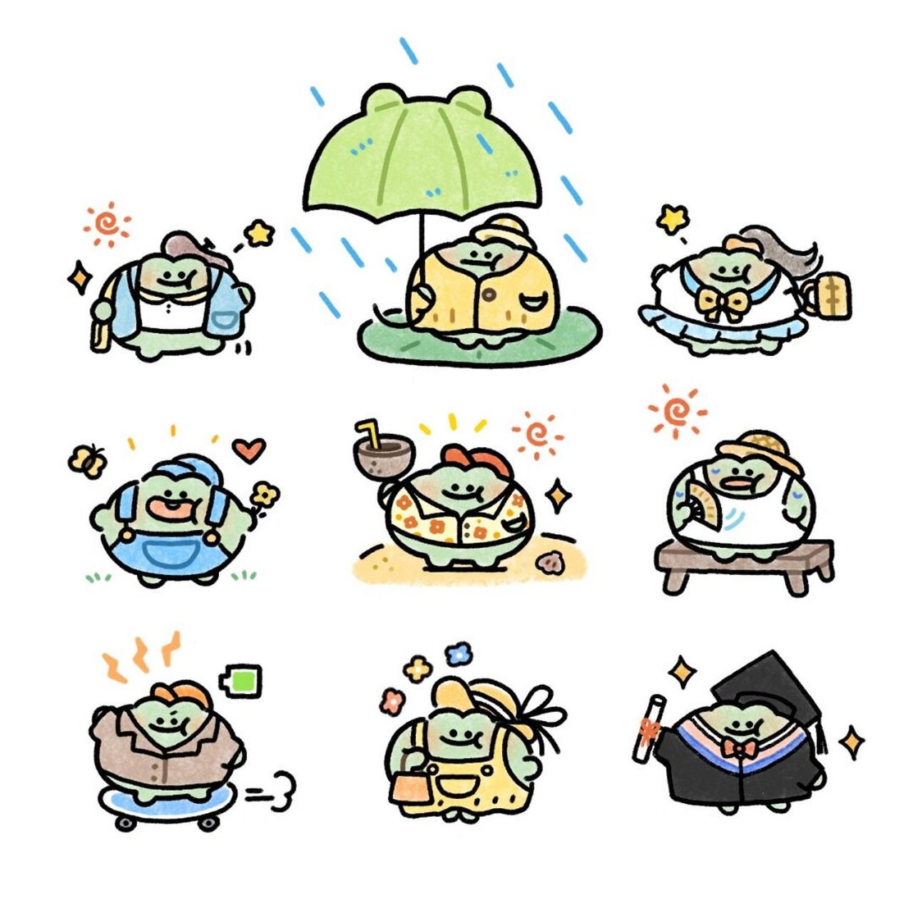 夏天头像|夏日装扮蛙登场 蛙蛙夏天头像出炉!