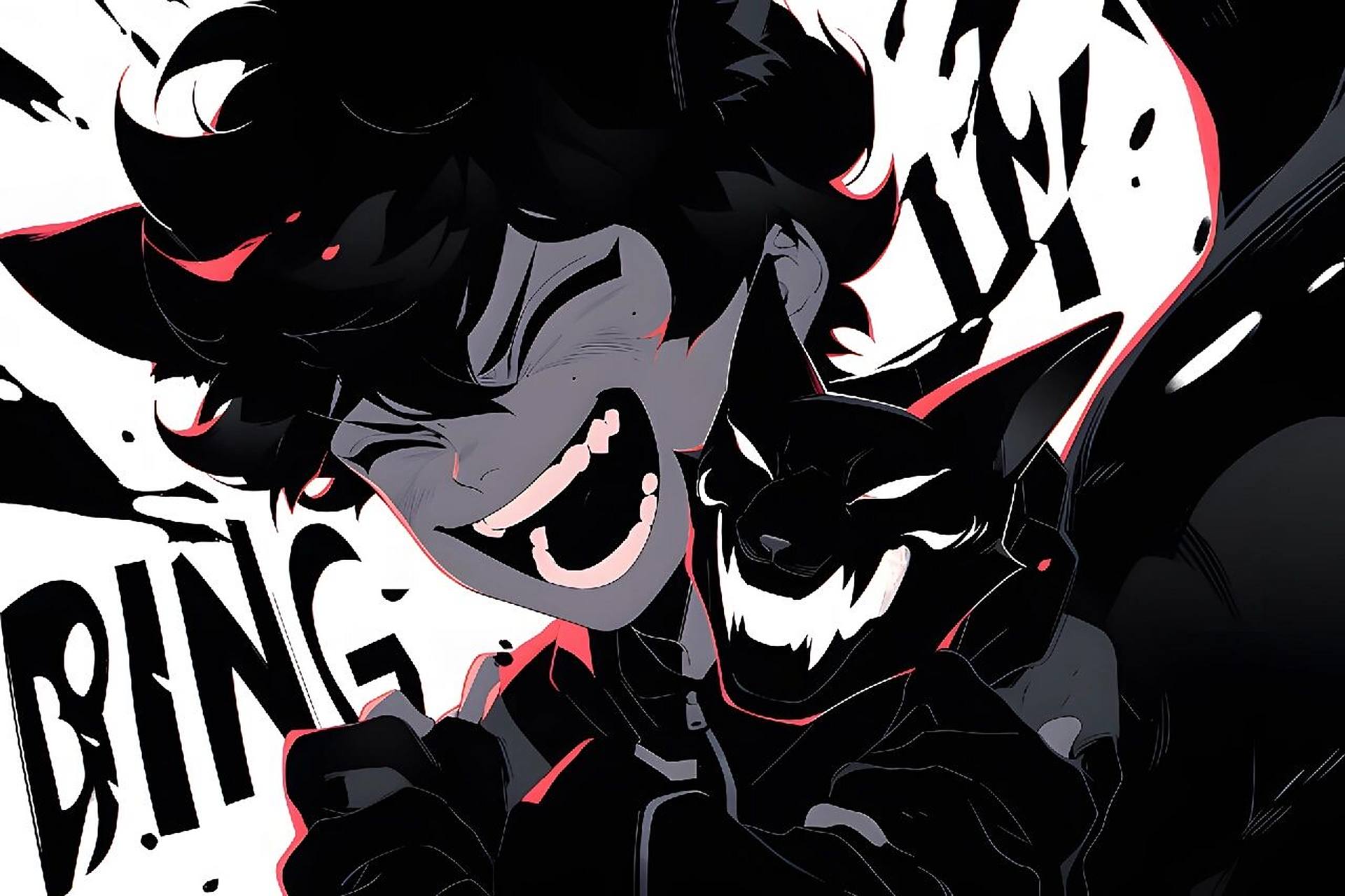 black cat with a boy-男孩和黑猫 想要其他主题的可以更换描述词