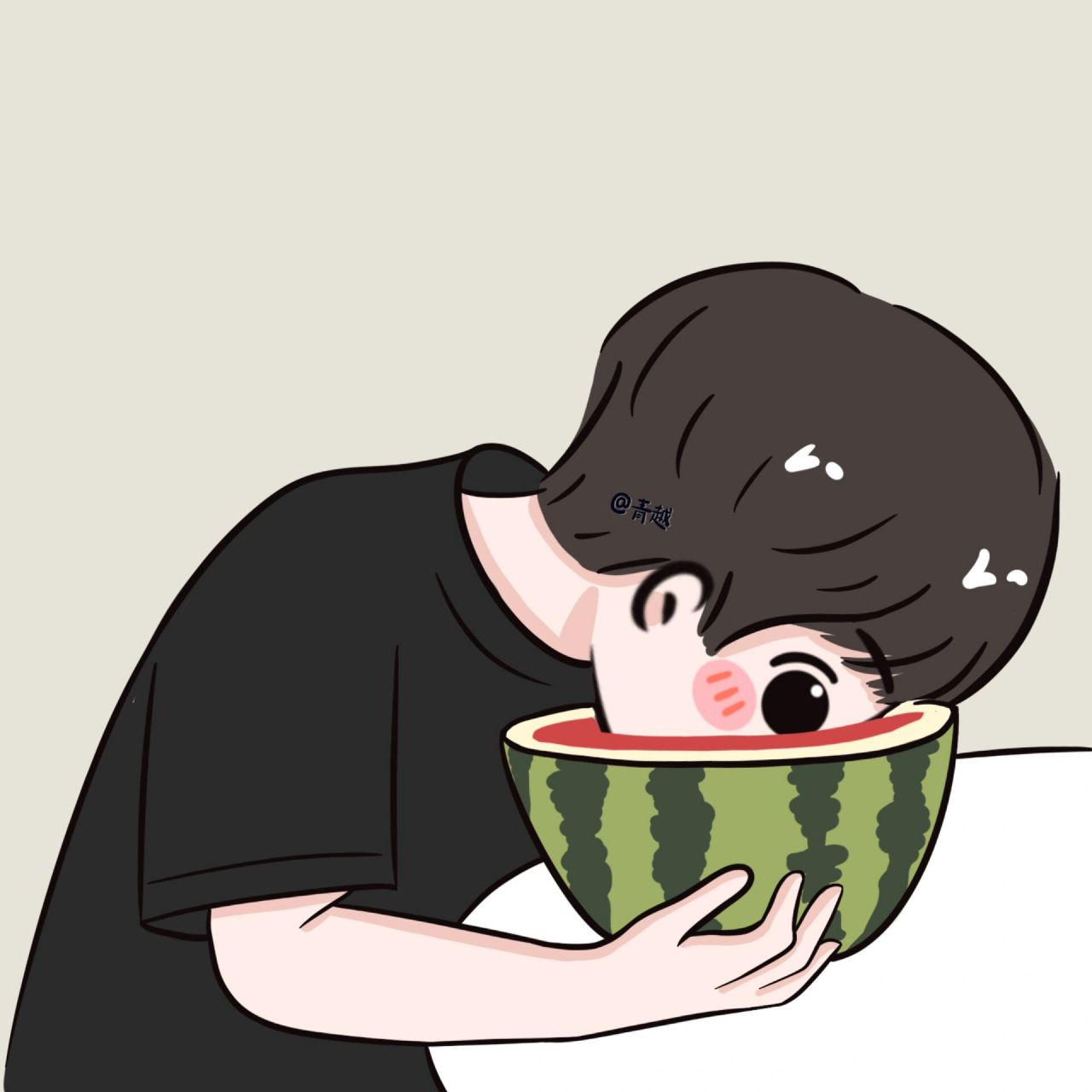 情侣头像|夏天就是要一起吃瓜91