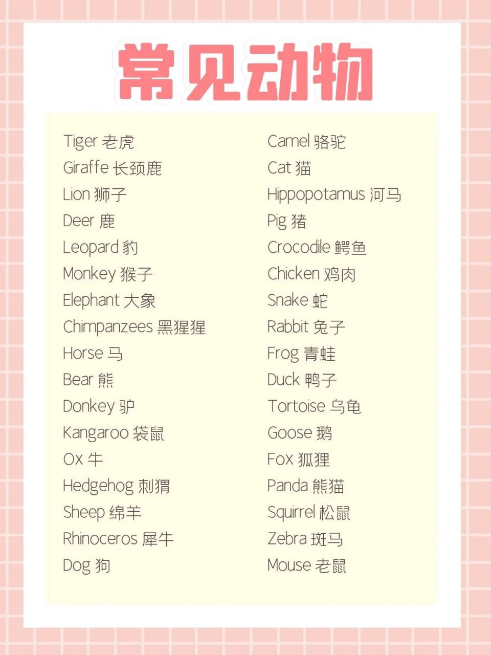 幼儿英语启蒙|动物单词大全 女儿一岁多的时候,我给她买了20来个仿真