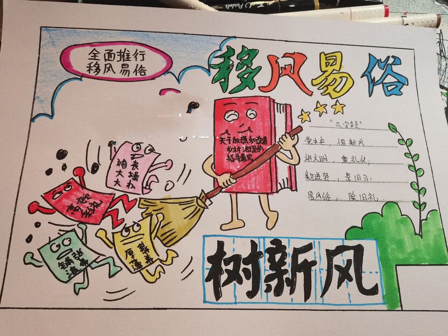 移风易俗树新风手抄报