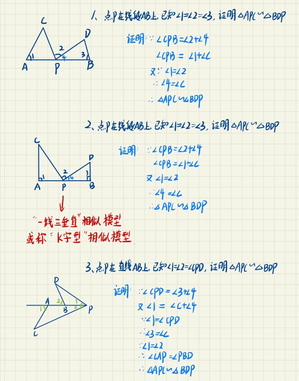 一线三等角模型证明图片