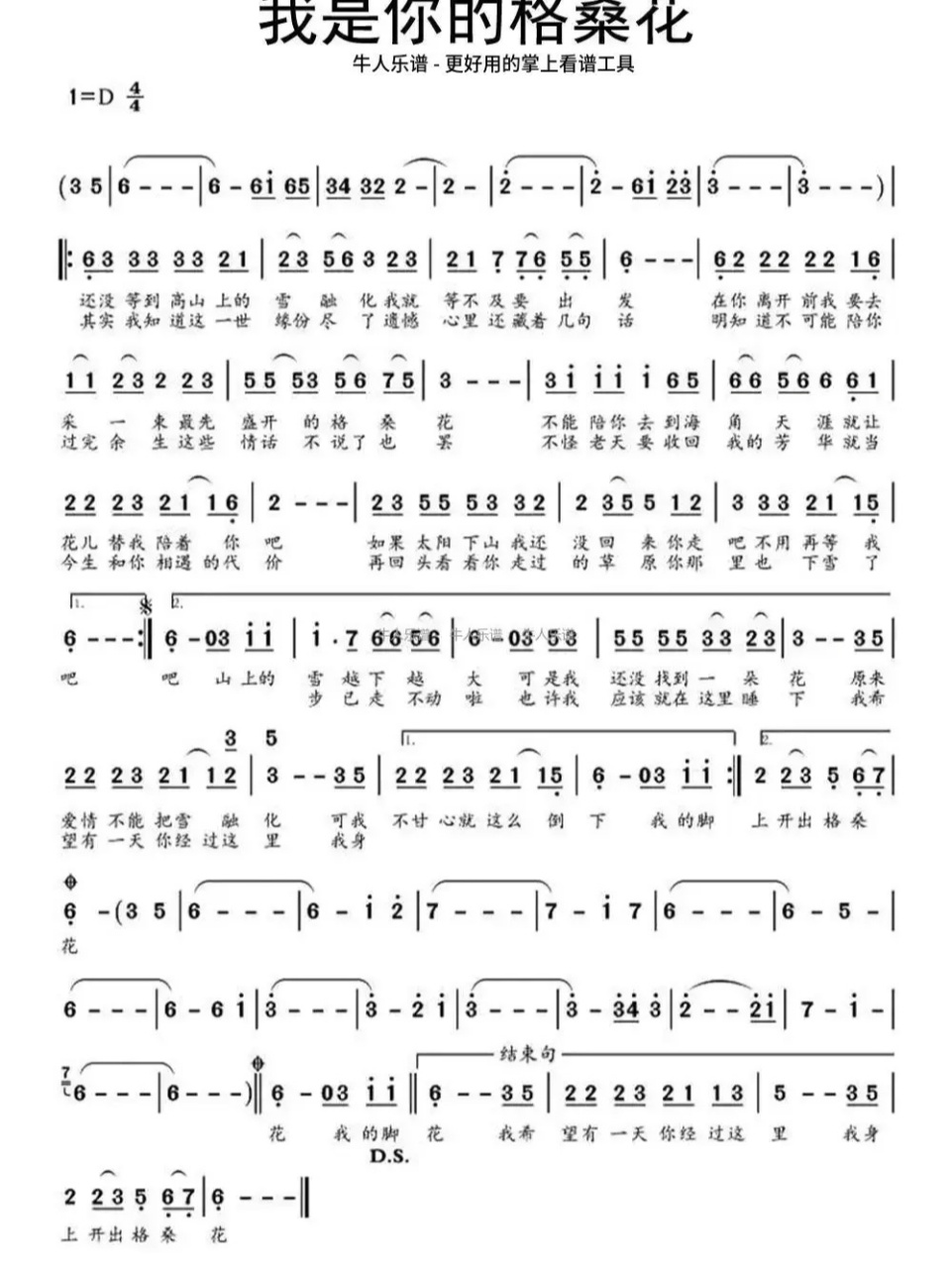 《我是你的格桑花》,歌词凄婉,曲调悠美.