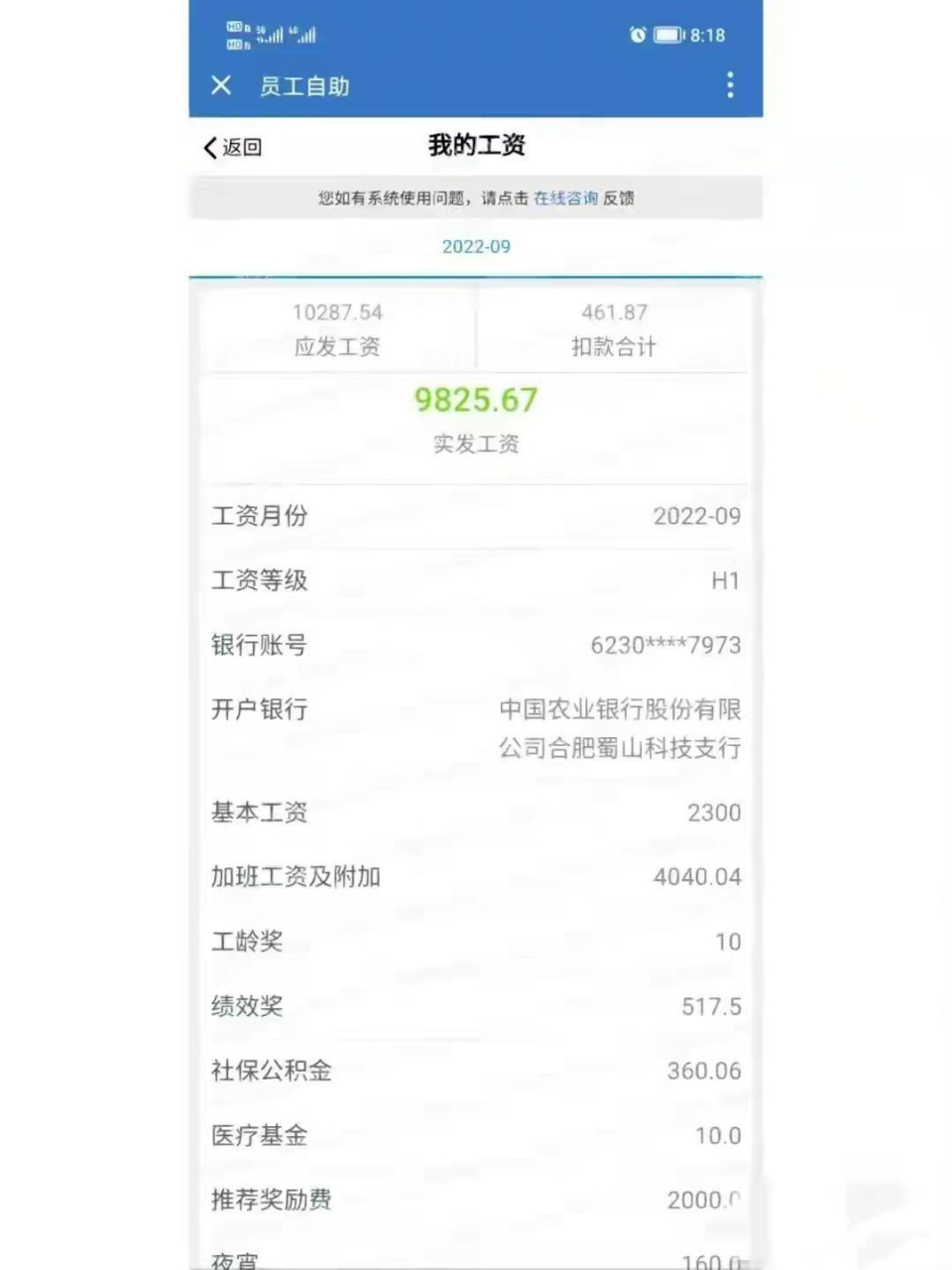 网友:比亚迪合肥工厂的工资条,这样的工资即使放在北上广深这样的一线